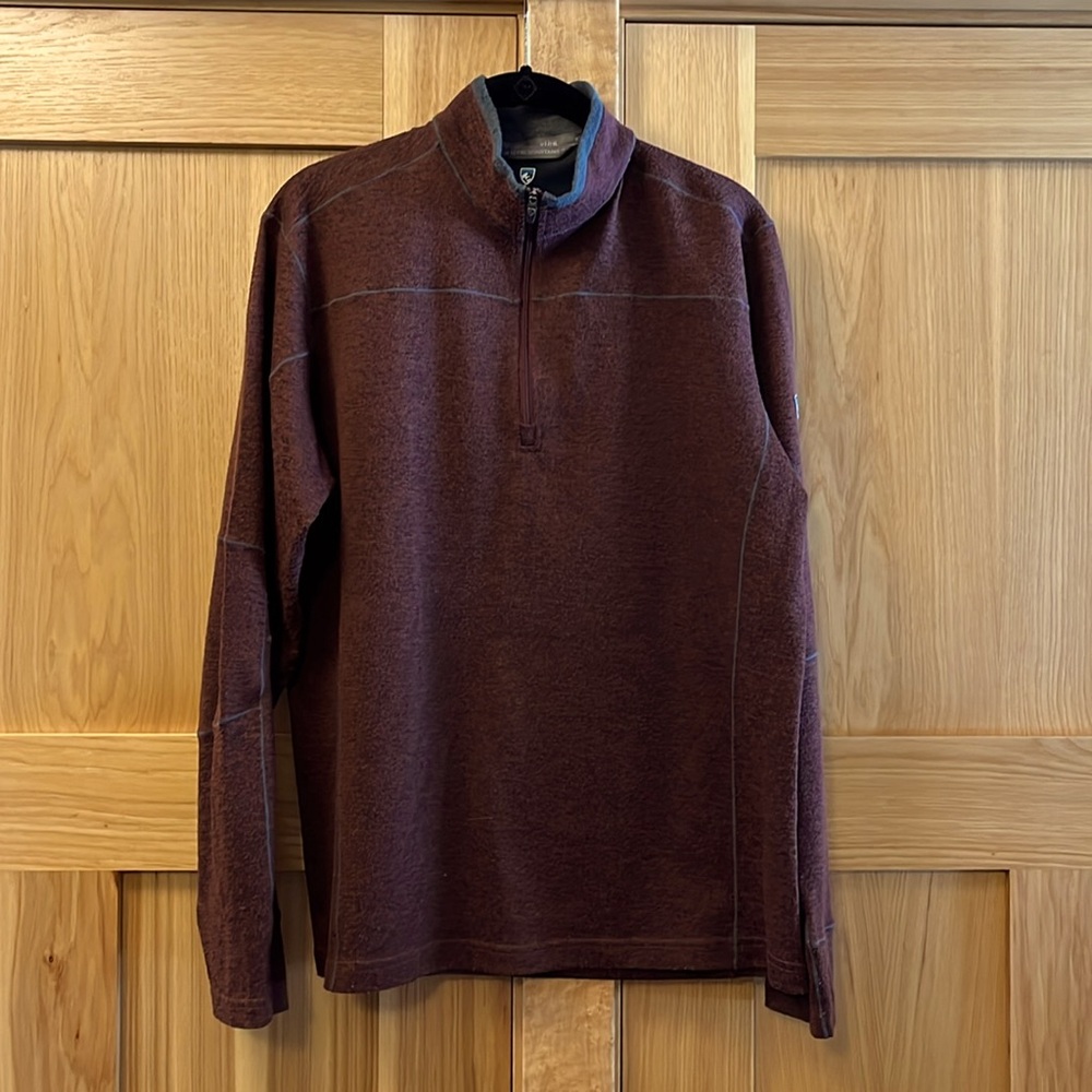 Kuhl Men’s Quarter Zip Sweater, Burgundy, Size Large